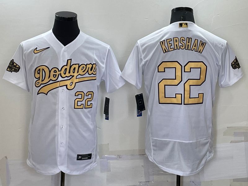 Men Los Angeles Dodgers #22 Kershaw White 2022 All Star Elite Nike MLB Jerseys->los angeles dodgers->MLB Jersey